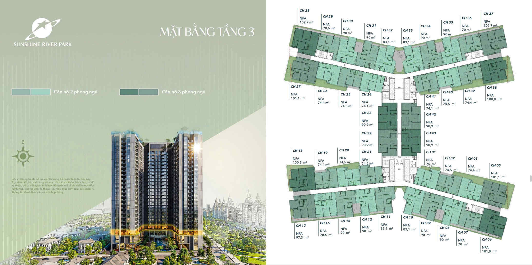 Mặt bằng Sunshine River Park - Tầng 3