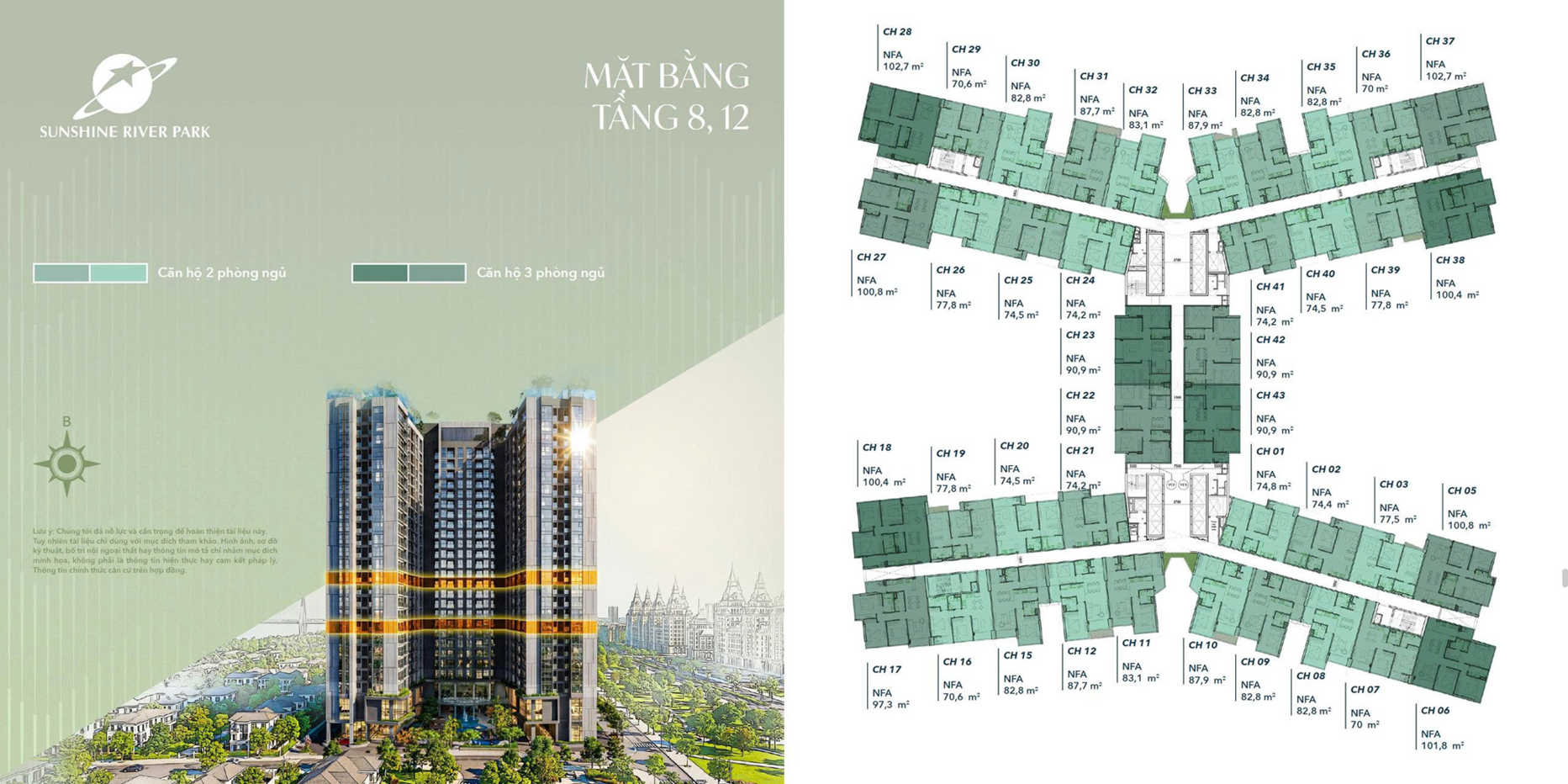 Mặt bằng Sunshine River Park - Chi tiết các tầng căn hộ